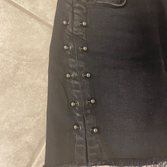 HUDSON VIPER Mini Skirt Black with LuLu Pierced Denim Size 27 - Picture 4 of 8